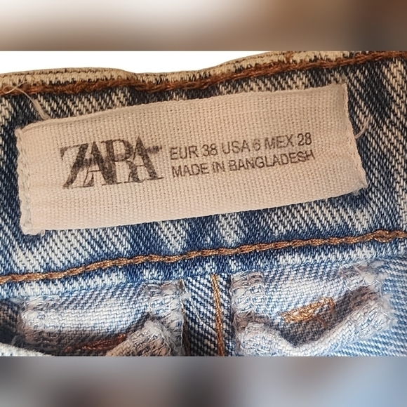 Zara High Waist Jean Mom Shorts Cutoffs Womens Size 6 - Picture 5 of 11